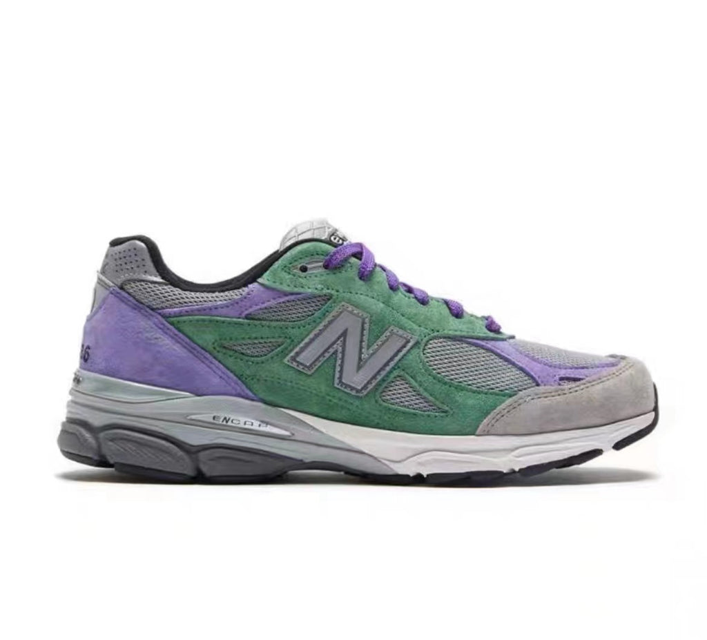 New Balance 990v3 Sneakers – Green, Purple & Grey