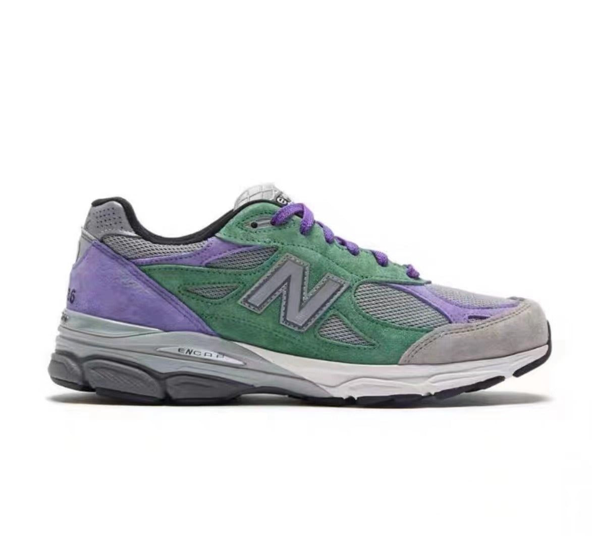 New Balance 990v3 Sneakers – Green, Purple & Grey