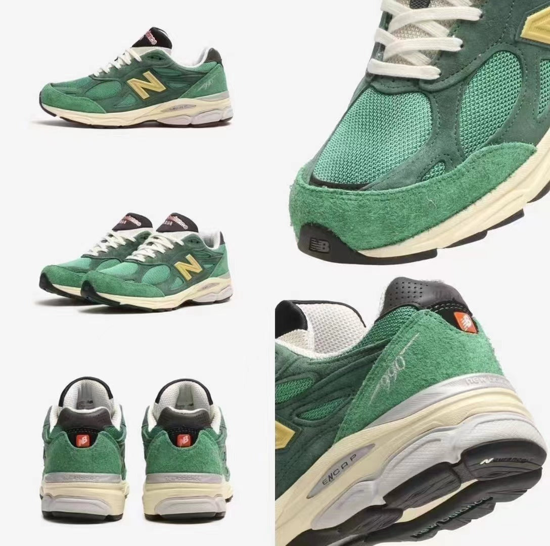 New Balance 990v3 Sneakers – Green, Purple & Grey