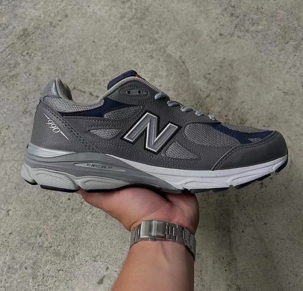 New Balance 990v3 Sneakers – Green, Purple & Grey