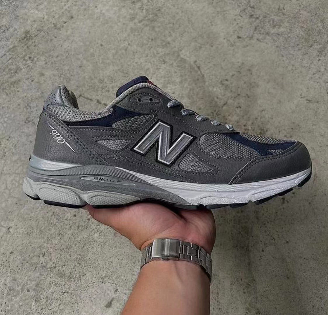New Balance 990v3 Sneakers – Green, Purple & Grey