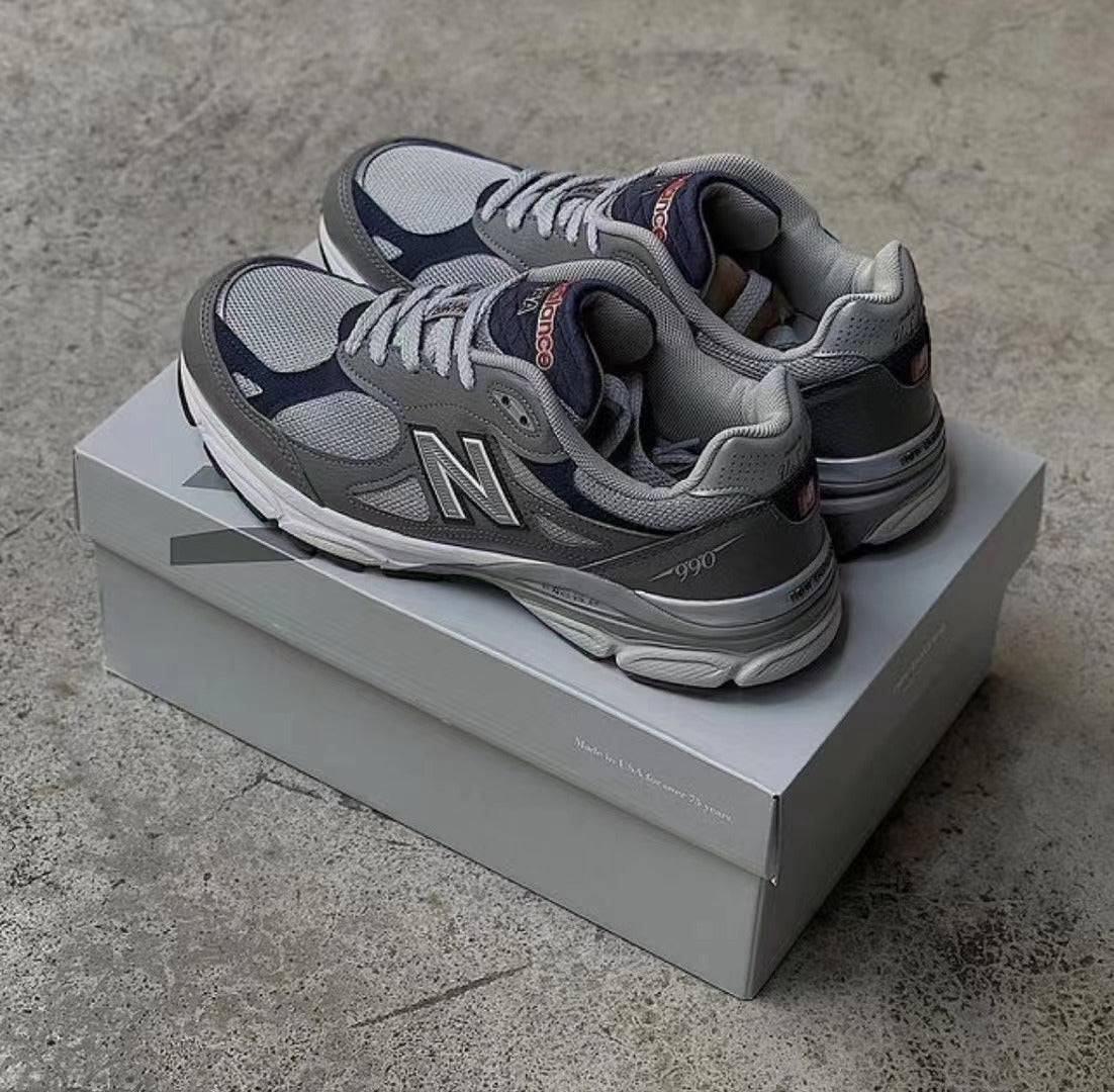 New Balance 990v3 Sneakers – Green, Purple & Grey