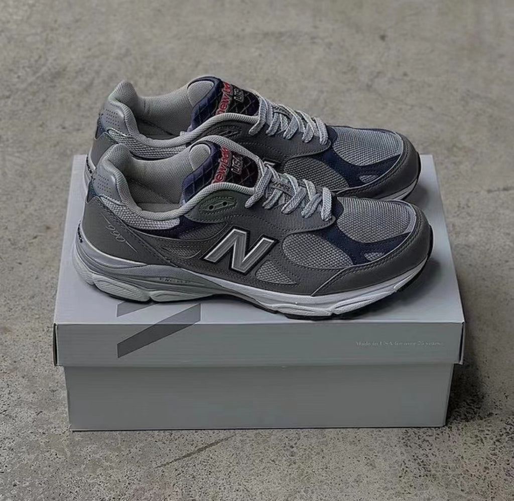 New Balance 990v3 Sneakers – Green, Purple & Grey